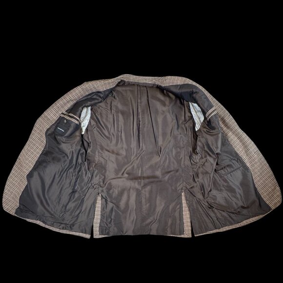 Ermenegildo Zegna Silk Cashmere Houndstooth Blazer 50L Made in Italy - Picture 3 of 11